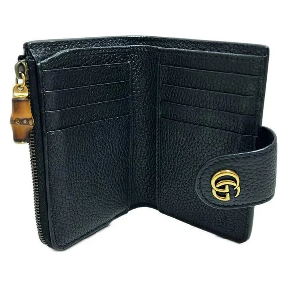 GUCCI Diana Double G with bamboo Leather Wallet bran399-100625